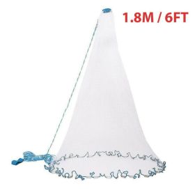 Fishing Cast Net Bait Easy Throw Hand Cast Strong Nylon Mesh USA