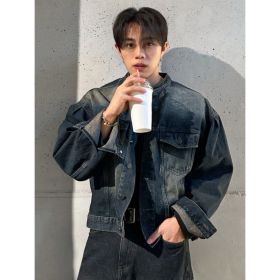 US Ready Stock Men's Vintage Washed Denim Jacket Blue Trucker Jacket Casual Streetwear Outerwear Wholesale (Option: Y224S)