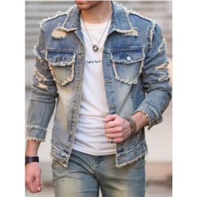 Formal And Well-fitting Denim Jacket (Option: Y043XL)