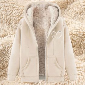 Sweater Men's Fleece-lined Thickened Men's Winter Lambskin (Option: 17 Apricot-M)