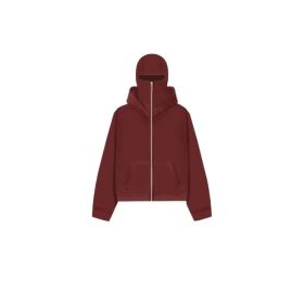 New European And American Autumn Spring Hooded Loose Cardigan Baseball Uniform Men (Option: Wine Red-S)