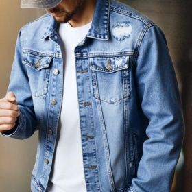 Form-fitting Denim Jacket For Men (Option: Y103XXL)
