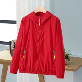 New Summer Mens Loose-Fit Plus-Size Sun-Protective Top That Also Repels Mosquitoes And Insects (Option: Red-3XL)