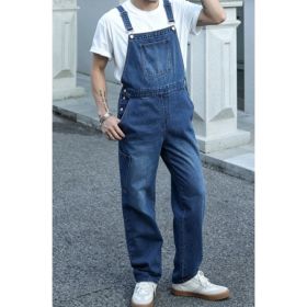 Mens Blue Jean Overalls Relaxed Fit Denim Bib Dungarees Casual Vintage Workwear US Warehouse Stock (Option: L400XL)