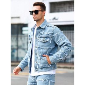Formal And Well-fitting Denim Jacket (Option: Y029XXXL)