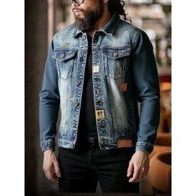 Form-fitting Denim Jacket For Men (Option: Y098XXXL)