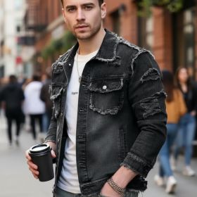 Formal And Well-fitting Denim Jacket (Option: Y031M)