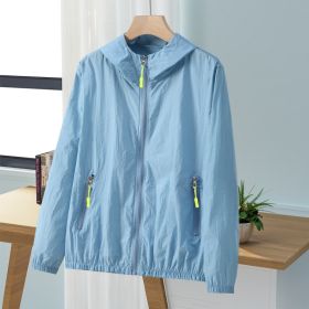 New Summer Mens Loose-Fit Plus-Size Sun-Protective Top That Also Repels Mosquitoes And Insects (Option: Blue-M)