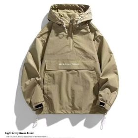 Half Zipper Pullover Men's Spring And Autumn New Hooded Fir Sweater (Option: Green-S)