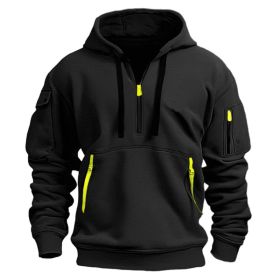 Dropped Shoulder Hooded Sweatshirt Men's Women's Plus Size Loose Pullover Fashion Sweatshirt (Option: Black-M-1pcs)