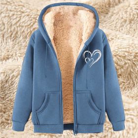 Sweater Men's Fleece-lined Thickened Men's Winter Lambskin (Option: 17 Light Blue-L)