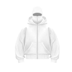New European And American Autumn Spring Hooded Loose Cardigan Baseball Uniform Men (Option: White-M)