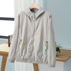 New Summer Mens Loose-Fit Plus-Size Sun-Protective Top That Also Repels Mosquitoes And Insects (Option: Gray-XL)