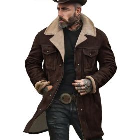 Suede Color-blocked Jacket With Multiple Pockets And Zippered Coat (Option: Turmeric Solid Color Edition-L)